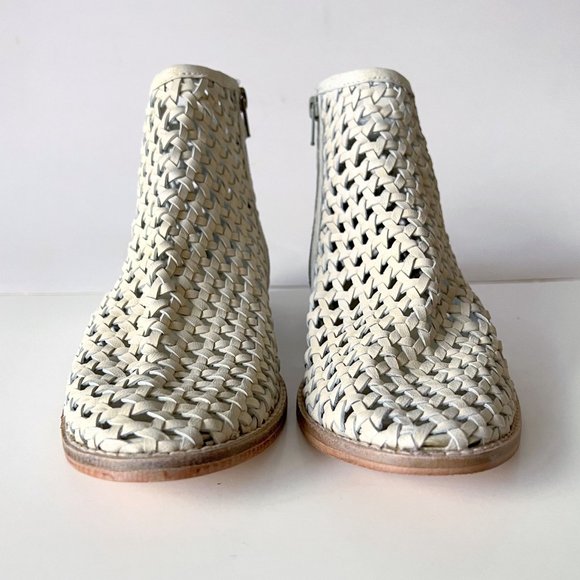 NEW! Free People Leather Woven Shoe boots Bone color, EU 39 (US 8) - Picture 6 of 16